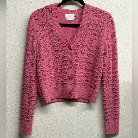 Lush Sweaters - Lush Pink Knit Cardigan